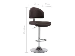 Taburete de cocina de cuero sintético marrón