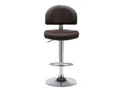 Taburete de cocina de cuero sintético marrón
