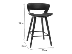Taburete de cocina de diseño negro con madera oscura 65 cm SYRAH