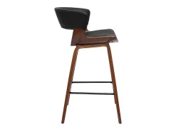 Taburete de cocina de diseño negro con madera oscura 65 cm SYRAH