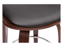 Taburete de cocina de diseño negro con madera oscura 67.5 cm GAO