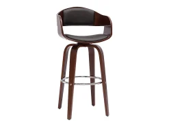 Taburete de cocina de diseño negro con madera oscura 67.5 cm GAO