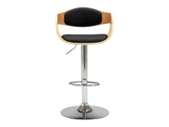 Taburete de cocina de madera curvada y cuero sintético negro