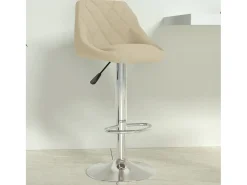 Taburete de cocina de terciopelo crema