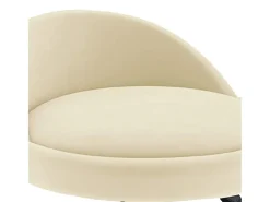 Taburete de cocina de terciopelo color crema