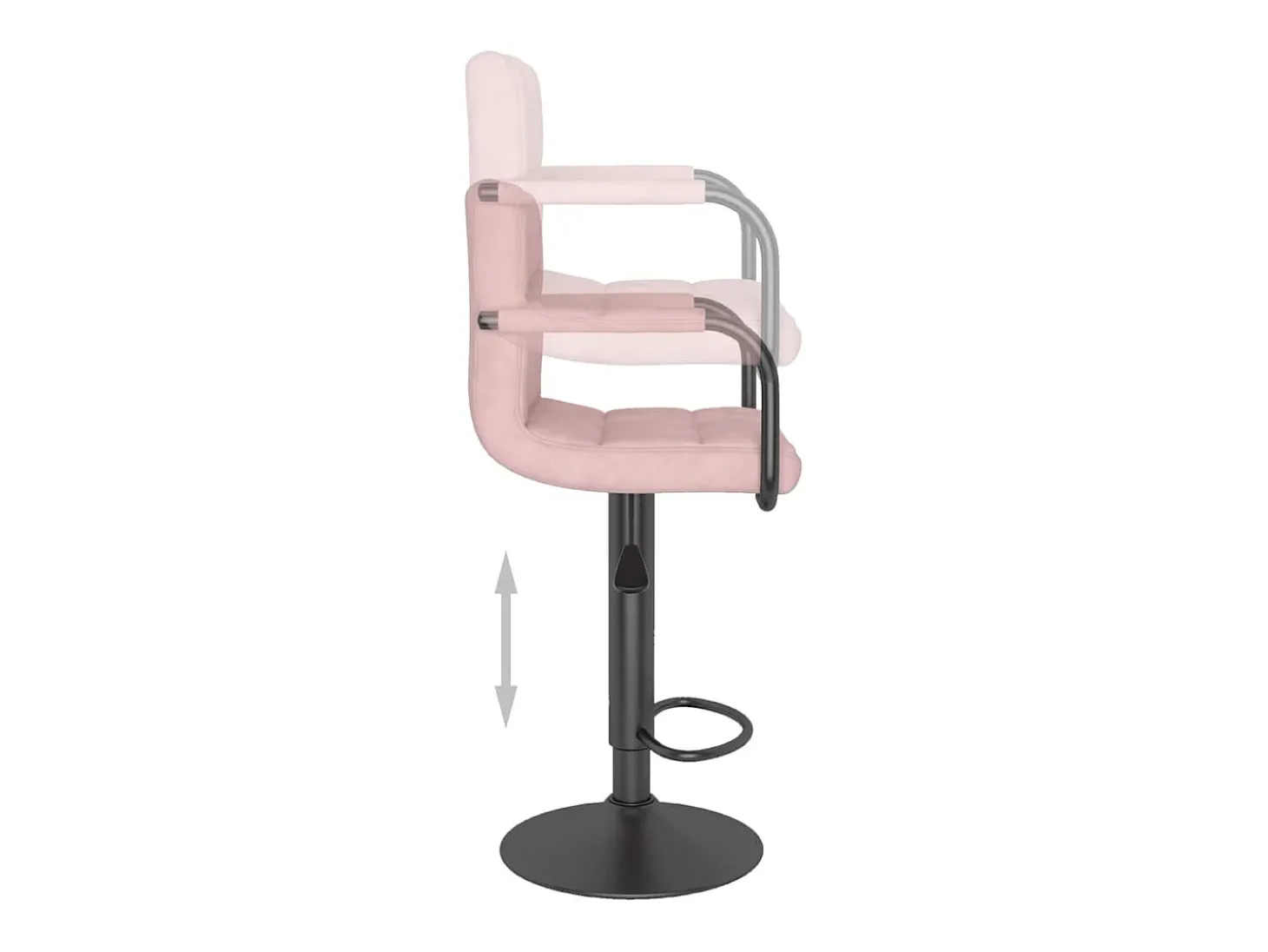 Taburete de cocina de terciopelo rosa