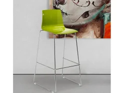 Taburete de Cocina Grand Soleil Design 74 cm Imola Slitta Cromado - Verde Anís
