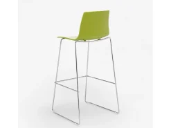 Taburete de Cocina Grand Soleil Design 74 cm Imola Slitta Cromado - Verde Anís