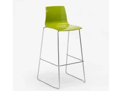 Taburete de Cocina Grand Soleil Design 74 cm Imola Slitta Cromado - Verde Anís