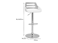 Taburete de cocina regulable de diseño blanco y roble PERNIK