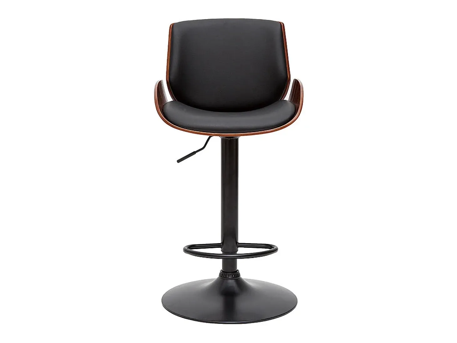 Taburete de cocina regulable negro con madera oscura VESPER