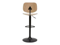 Taburete de cocina regulable de madera clara y metal negro TOBIAS