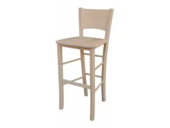 Taburete de madera con asiento de madera maciza, modelo Lucy