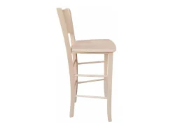 Taburete de madera con asiento de madera maciza, modelo Lucy