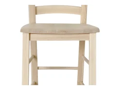 Taburete de madera cruda con asa h 80 desde el suelo hasta el asiento macizo