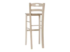 Taburete de madera cruda con asa h 80 desde el suelo hasta el asiento macizo