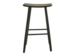 Taburete de madera de teca maciza negro de 75 cm