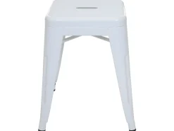 Taburete de metal MCW-A73 (juego de 6), blanco