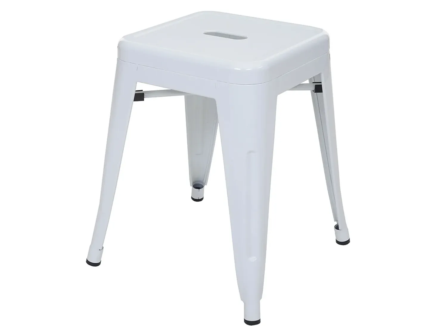 Taburete de metal MCW-A73 (juego de 6), blanco