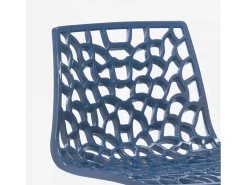 Taburete diseño cocina bar base negro mate regulable Grand Soleil Spider Matt - Azul Marino