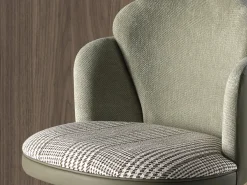 Taburete giratorio tela verde oscuro y blanco y polipiel verde oliva 4233 ANGEL CERDA