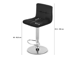Taburete giratorio Valora HAXU de terciopelo negro con base cromada x 2 | giratorio