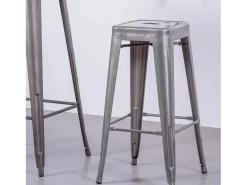 Taburete industrial apilable en acero metalizado (76cm) - Bistro - Metálico