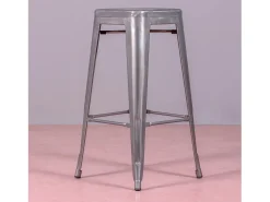 Taburete industrial apilable en acero metalizado (76cm) - Bistro - Metálico