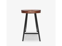 Taburete industrial de madera y metal vintage para isla de cocina Lumax