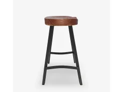 Taburete industrial de madera y metal vintage para isla de cocina Lumax