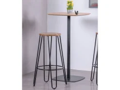 Taburete industrial en madera de fresno (75cm) - Lisbon - Negro