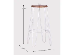 Taburete industrial en madera de fresno (75cm) - Lisbon - Negro