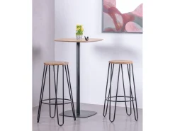 Taburete industrial en madera de fresno (75cm) - Lisbon - Negro