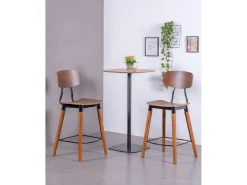 Taburete industrial en madera de nogal - Copine - Nogal