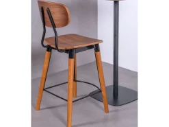 Taburete industrial en madera de nogal - Copine - Nogal