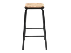 Taburete industrial negro y madera oscura 65 cm lote de 2 MEMPHIS