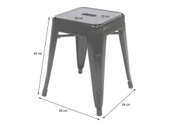 Taburete MCW-A73 (set de 2), blanco