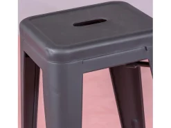 Taburete metálico apilable de acero (68cm) - Bistro - Negro