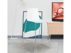 Taburete Para Bar y Cocina 64 cm Grand Soleil Mini Imola De Diseño - Blanco