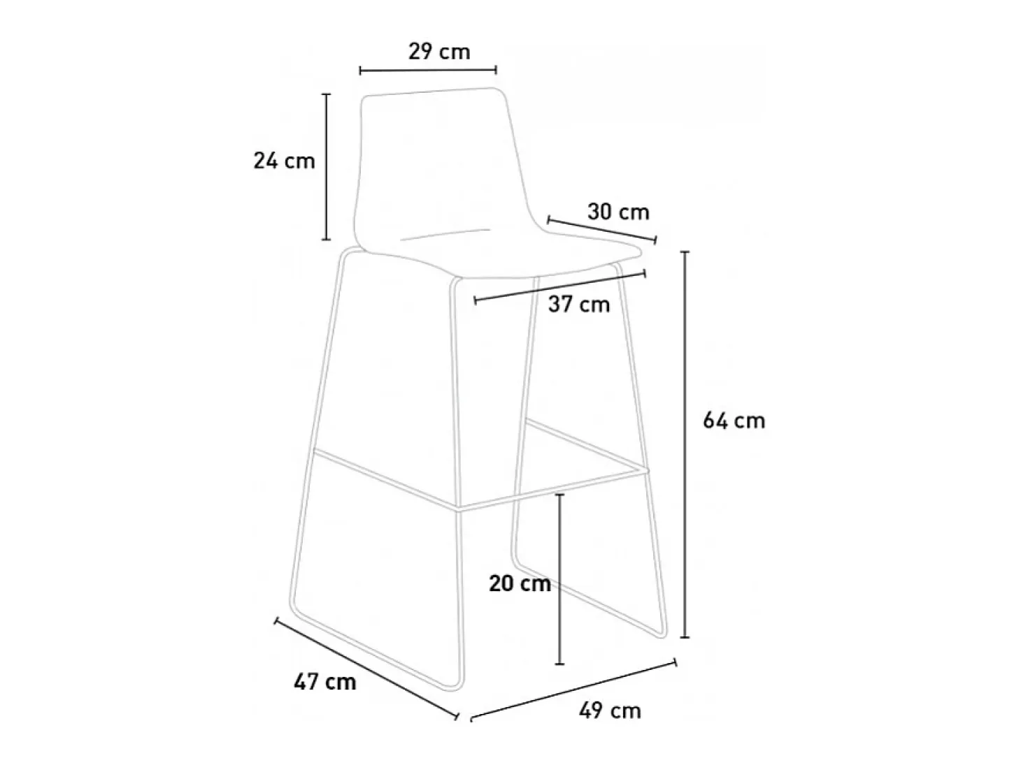 Taburete Para Bar y Cocina 64 cm Grand Soleil Mini Imola De Diseño - Bordeaux
