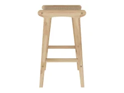 Taburete para isla central de 65 cm en teca y caña - Omaha