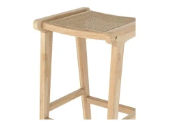 Taburete para isla central de 65 cm en teca y caña - Omaha