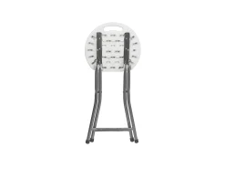 Taburete Plegable de Resina y Acero 31x45cm Blanco 7house