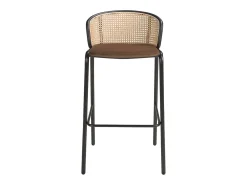 Taburete rattan y terciopelo marrón 4128 ANGEL CERDA