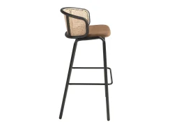 Taburete rattan y terciopelo marrón 4128 ANGEL CERDA