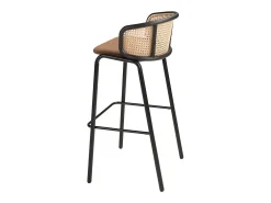 Taburete rattan y terciopelo marrón 4128 ANGEL CERDA