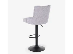 Taburete regulable de barra cocina de tela moderno Scranton - Gris claro