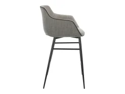 Taburete tela gris y acero negro 4089 ANGEL CERDA