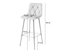 Taburete Valora KODA de terciopelo beige con patas doradas para cocina (x3)
