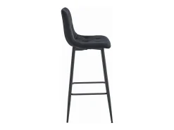 Taburete Valora KODA de terciopelo negro (x2)